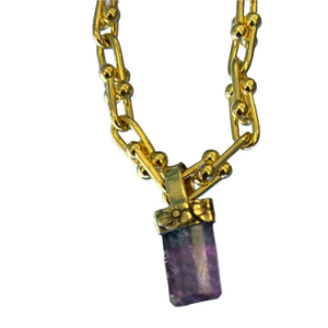 Purple Tourmaline - 14k Yellow Gold Filigree Bezel