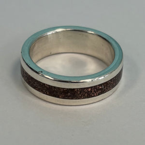 Custom Ring created with pure Atocha Silver (from an Atocha Silver bar) with Atocha Copper Inlay.