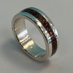 Custom Ring created with pure Atocha Silver (from an Atocha Silver bar) with Atocha Copper Inlay.