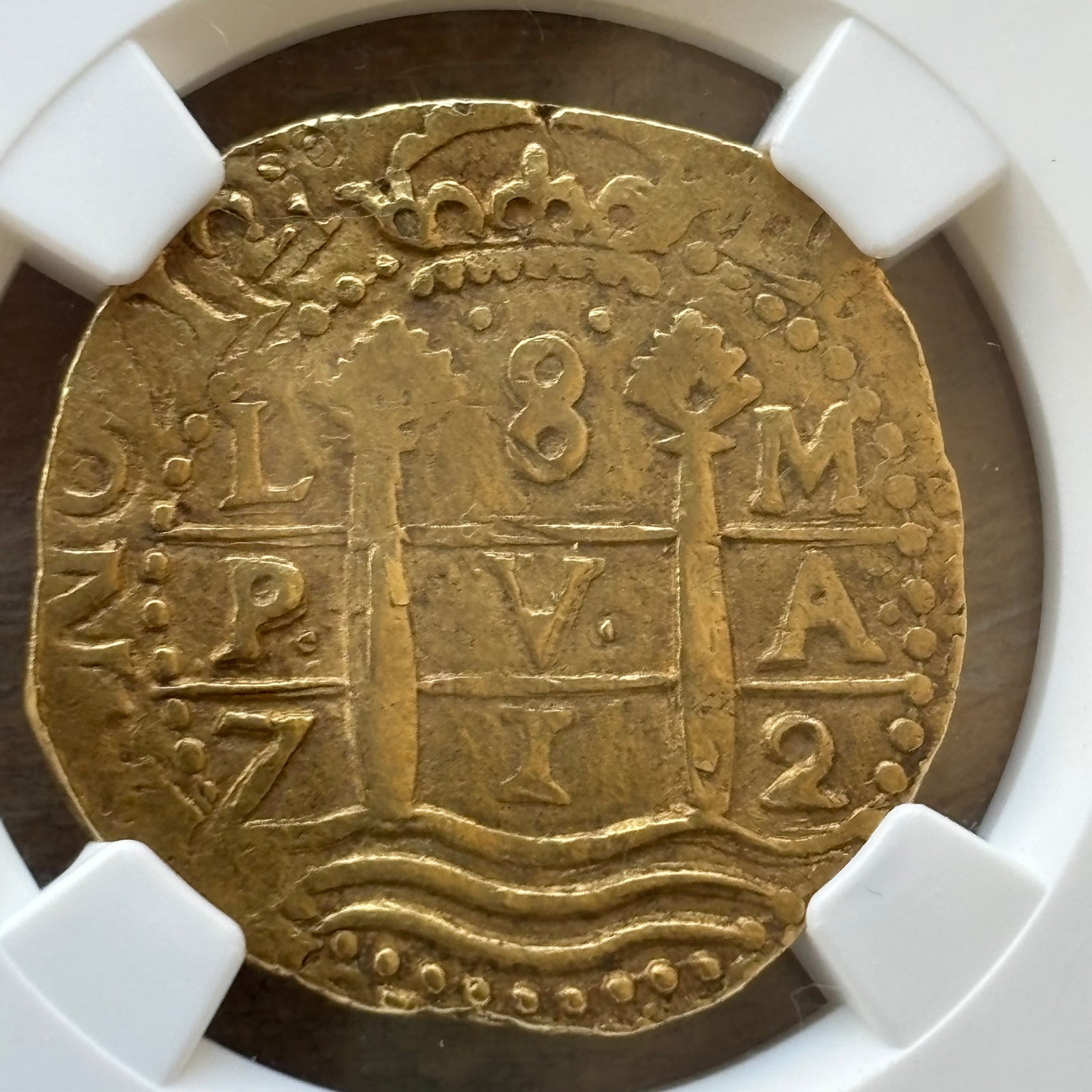 1715 Fleet Shipwreck - 8 Escudos - Lima Mint - NGC Certified - AU Details - Double dated 1712