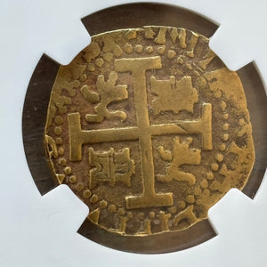 1715 Fleet Shipwreck - 8 Escudos - Lima Mint - NGC Certified - AU Details - Double dated 1712
