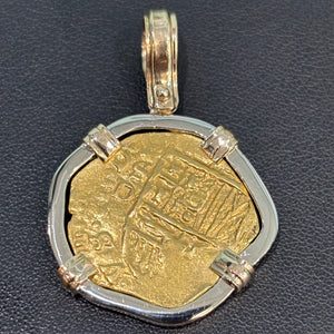 Authentic Spanish Gold Cob - 2 Escudos -Assayer "Square D" - Circa (1610-1618)