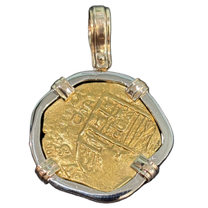 Authentic Spanish Gold Cob - 2 Escudos -Assayer "Square D" - Circa (1610-1618)