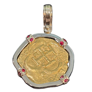 Authentic Spanish Gold Cob - 2 Escudos -Assayer "Square D" - Circa (1610-1618)