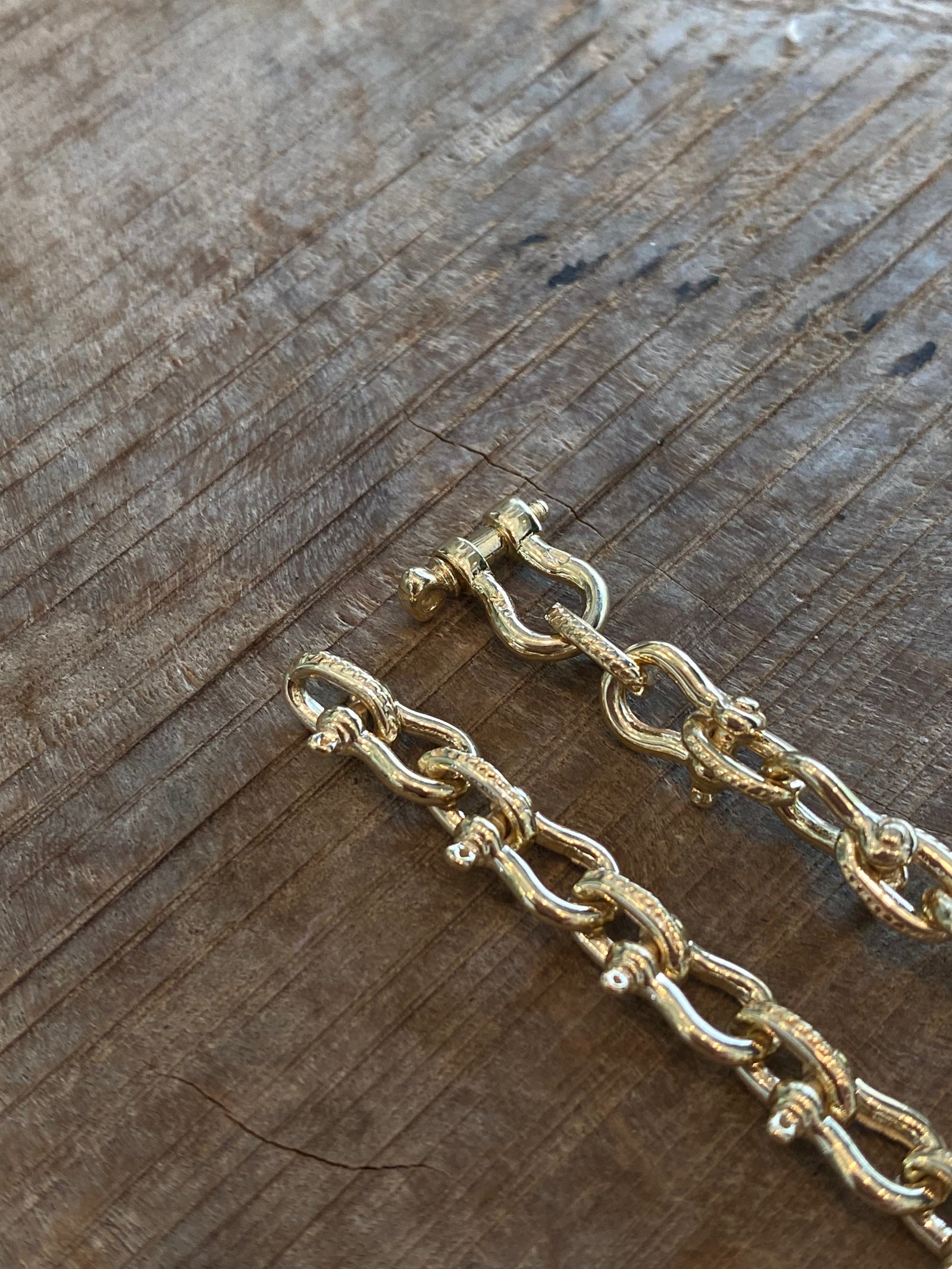 Custom 14K Gold Shackle Chain - Hand Made - 20"