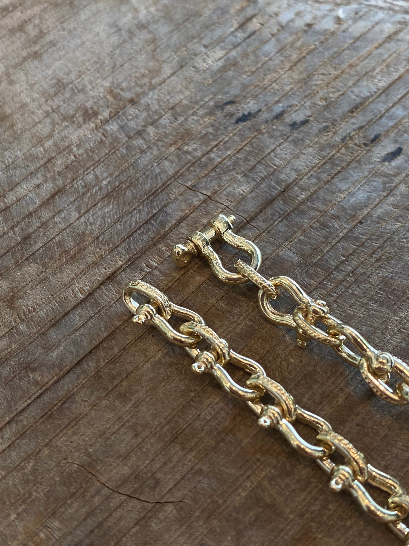 Custom 14K Gold Shackle Chain - Hand Made - 24" - 64.45 gm