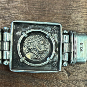 Ancient Greece - AR Drachma - Alexander the Great - Circa 305-281 BCE - Presented in a 14K Bezel with an Italian leather bracelet.