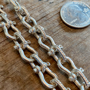 Sterling Silver Shackle Chain - 99.12g - 24"
