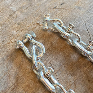 Custom Sterling Silver Shackle Chain - Hand Cast -22"