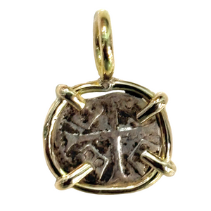 Ancient Hungarian - AR Denar - Sigismund of Luxembourg - Presented in 14K gold pendant.