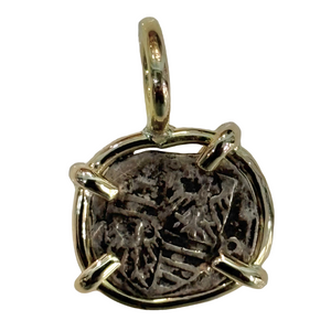 Ancient Hungarian - AR Denar - Sigismund of Luxembourg - Presented in 14K gold pendant.