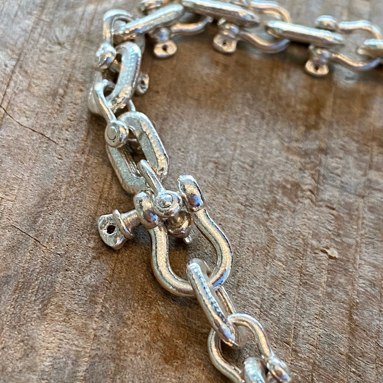 Custom Shackle Chain - Hand Cast in Sterling Silver