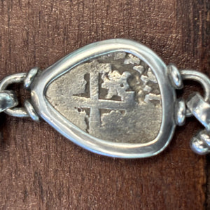 Authentic Spanish cob - 1/2 Reales - Sterling Silver Bracelet