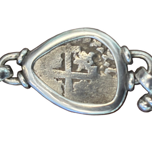 Authentic Spanish cob - 1/2 Reales - Sterling Silver Bracelet