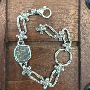 Authentic Spanish cob - 1/2 Reales - Sterling Silver Bracelet