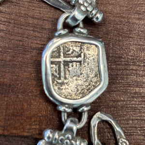 Authentic Spanish cob - 1/2 Reales - Sterling Silver Bracelet