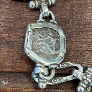 Authentic Spanish cob - 1/2 Reales - Sterling Silver Bracelet