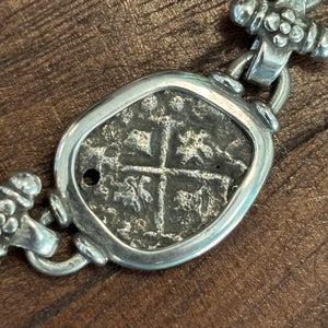 Authentic Spanish cob - 1/2 Reales - Sterling Silver Bracelet