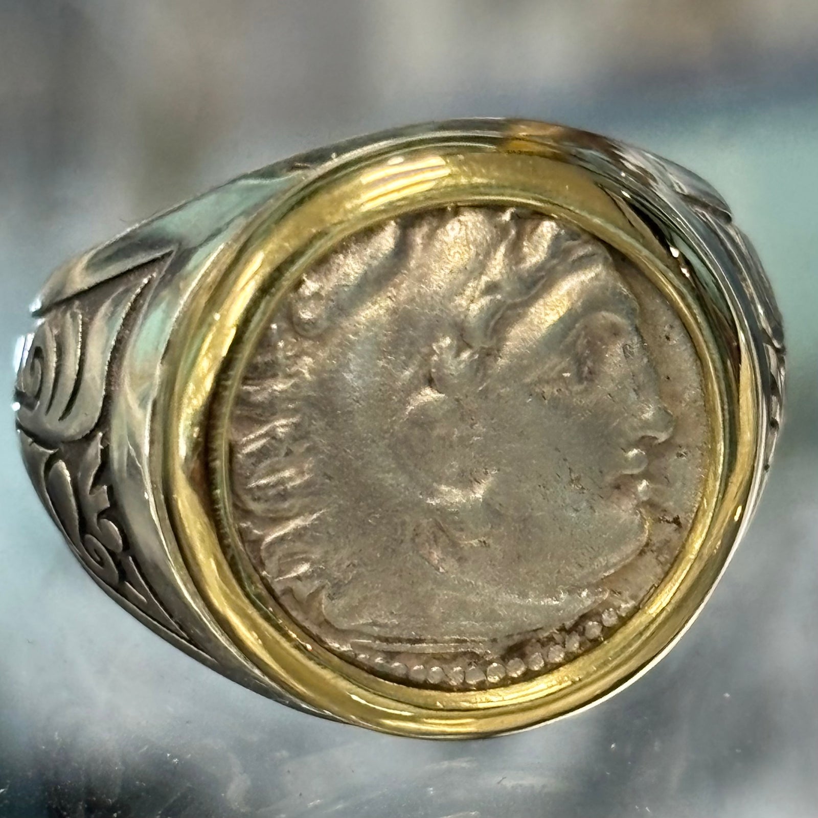 Ancient Greek - AR Drachma -  Alexander the Great Ring - Size 11