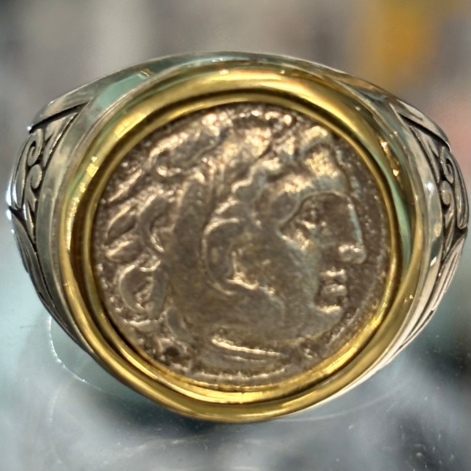 Ancient Greek - AR Drachma -  Alexander the Great Ring - Size 10 1/2
