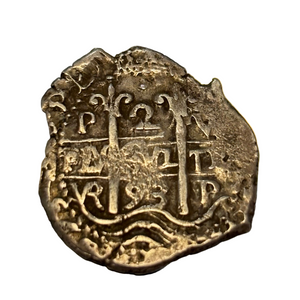 Authentic Spanish Cob - 2  Reales - "Beachcomber Series" - Dated 1693 - Assayer "VR"