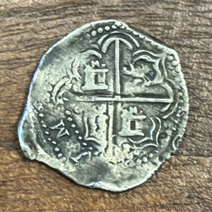 Nuestra Senora de Atocha Shipwreck - 2 Reales - Grade 1 - Assayer "R"  (1610-1612)