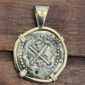 Authentic Shipwreck Coin - 2 Reales - Phillip II - Assayer "R" Rincon (1574-1576)