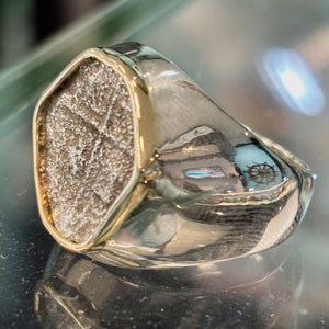 Nuestra Señora de Atocha Shipwreck - 1 Reales - Presented in a custom sterling ring with 14K bezel.