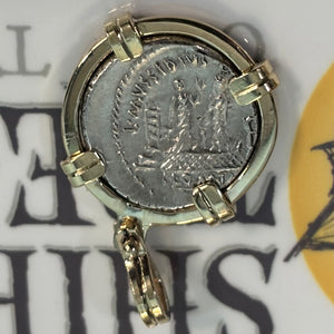 Authentic Ancient Roman - Helios and Venus Cloacina - AR Denarius - Circa 42 BCE