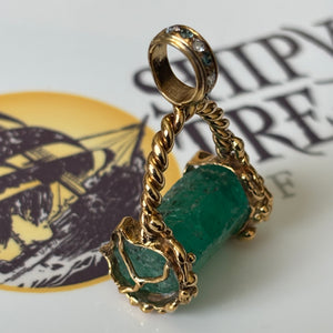 1715 Fleet Uncut Colombian Shipwreck Emerald  - 25.02 Carats