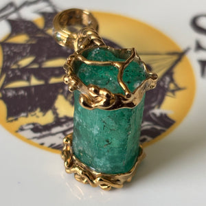 1715 Fleet Uncut Colombian Shipwreck Emerald  - 25.02 Carats