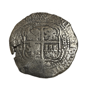 La Capitana Shipwreck - 8 Reales - Date: 1654 - Assayer: "E"  (1651-1679)