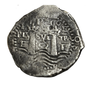 La Capitana Shipwreck - 8 Reales - Date: 1652 - Assayer "E" (1652-1679) - First Pillar and Wave design