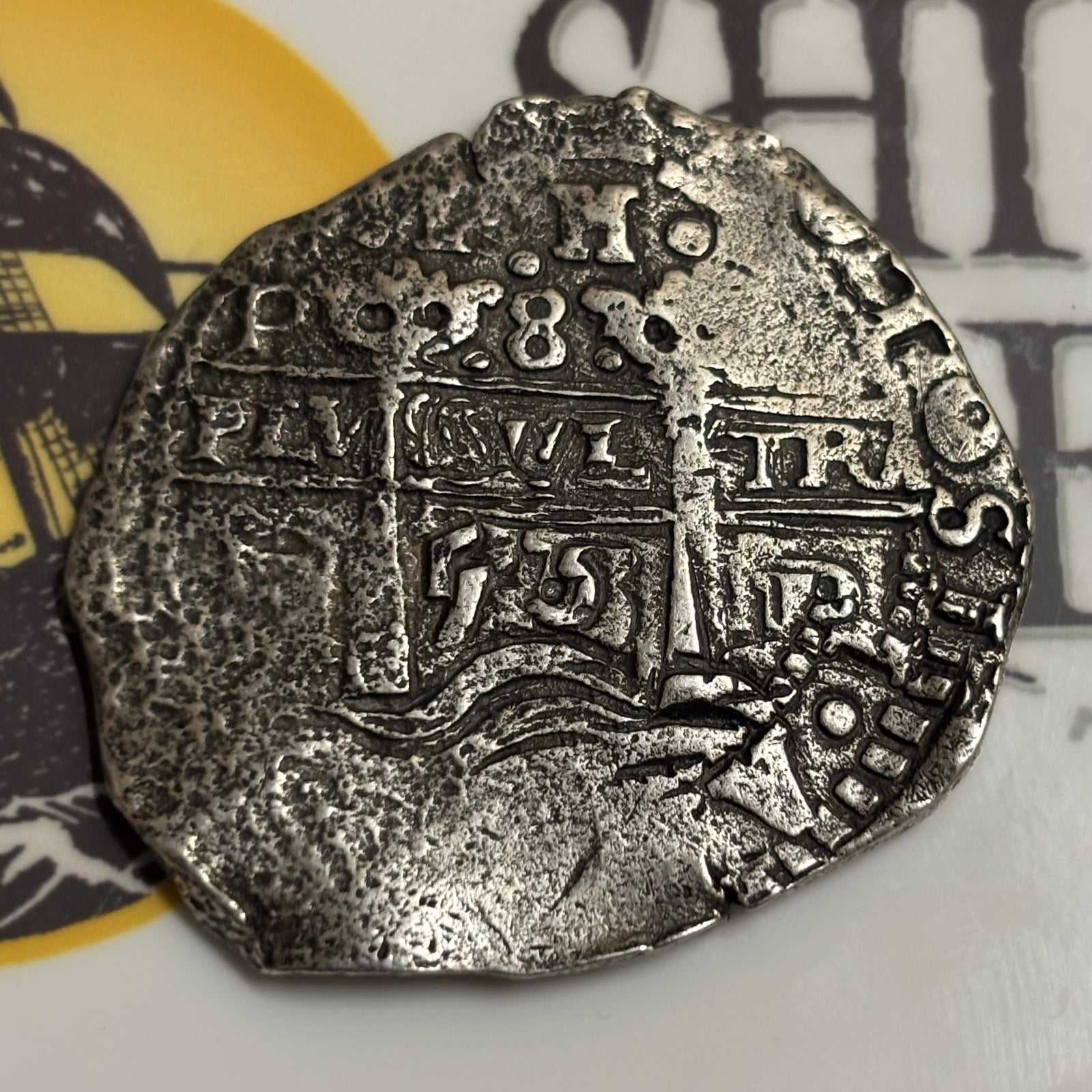 La Capitana Shipwreck - 8 Reales - Date: 1653 (both sides) - Assayer: "E" (1651-1679)