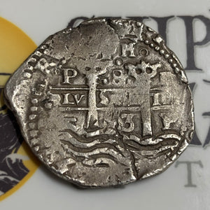 La Capitana Shipwreck - 8 Reales - Date: 1653 - Assayer "E" (1652-1679)