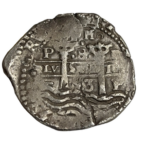La Capitana Shipwreck - 8 Reales - Date: 1653 - Assayer "E" (1652-1679)