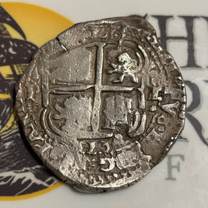 La Capitana Shipwreck - 8 Reales - Date: 1653 - Assayer "E" (1652-1679)