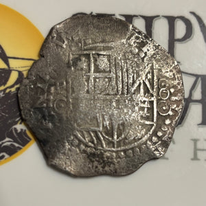 La Capitana Shipwreck - 8 Reales - Date: 16X0 - Assayer: "O" (1649 -1651)