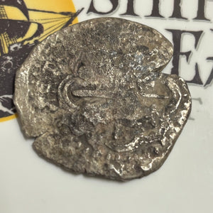 La Capitana Shipwreck - 8 Reales - Date: Not Visible - Assayer: "O" (1649-1651)