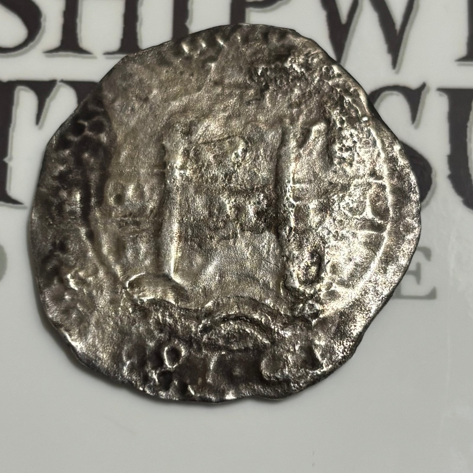 La Capitana Shipwreck - 8 Reales - Date: X653 - Assayer: "E"  (1651-1679)