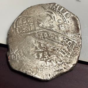 La Capitana Shipwreck - 8 Reales - Date: 1653 - Assayer:  "E" (1651-1679)
