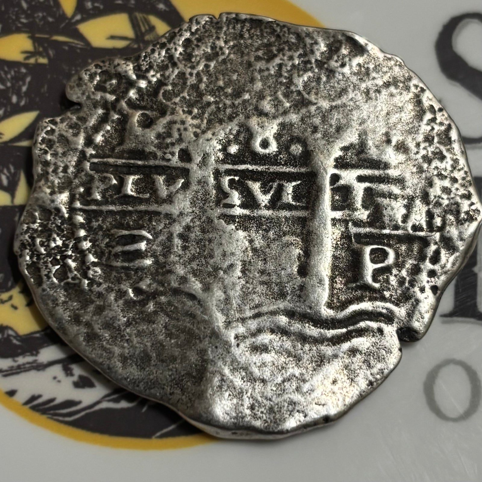 La Capitana Shipwreck - 8 Reales - Date: X6XX - Assayer: "E" (1651-1679)