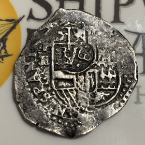 La Capitana Shipwreck - 8 Reales - Date: Not Visible - Assayer: "E" (1651-1679)