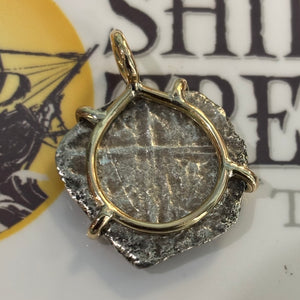 San Jose Shipwreck 1631 - 4 Reales - Grade 4 - Mounted in 14K Gold