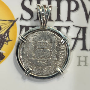 El Cazador Shipwreck - 1/2 Reales  - Dated 1783 - Mounted in Sterling Silver