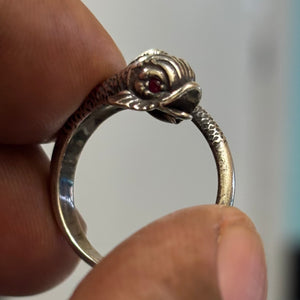 1715 Fleet Sea Serpant Ring - Circa 1700's - Recreated with Atocha Silver + Accented with Ruby eyes
