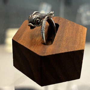 1715 Fleet Sea Serpant Ring - Circa 1700's - Recreated with Atocha Silver + Accented with Ruby eyes