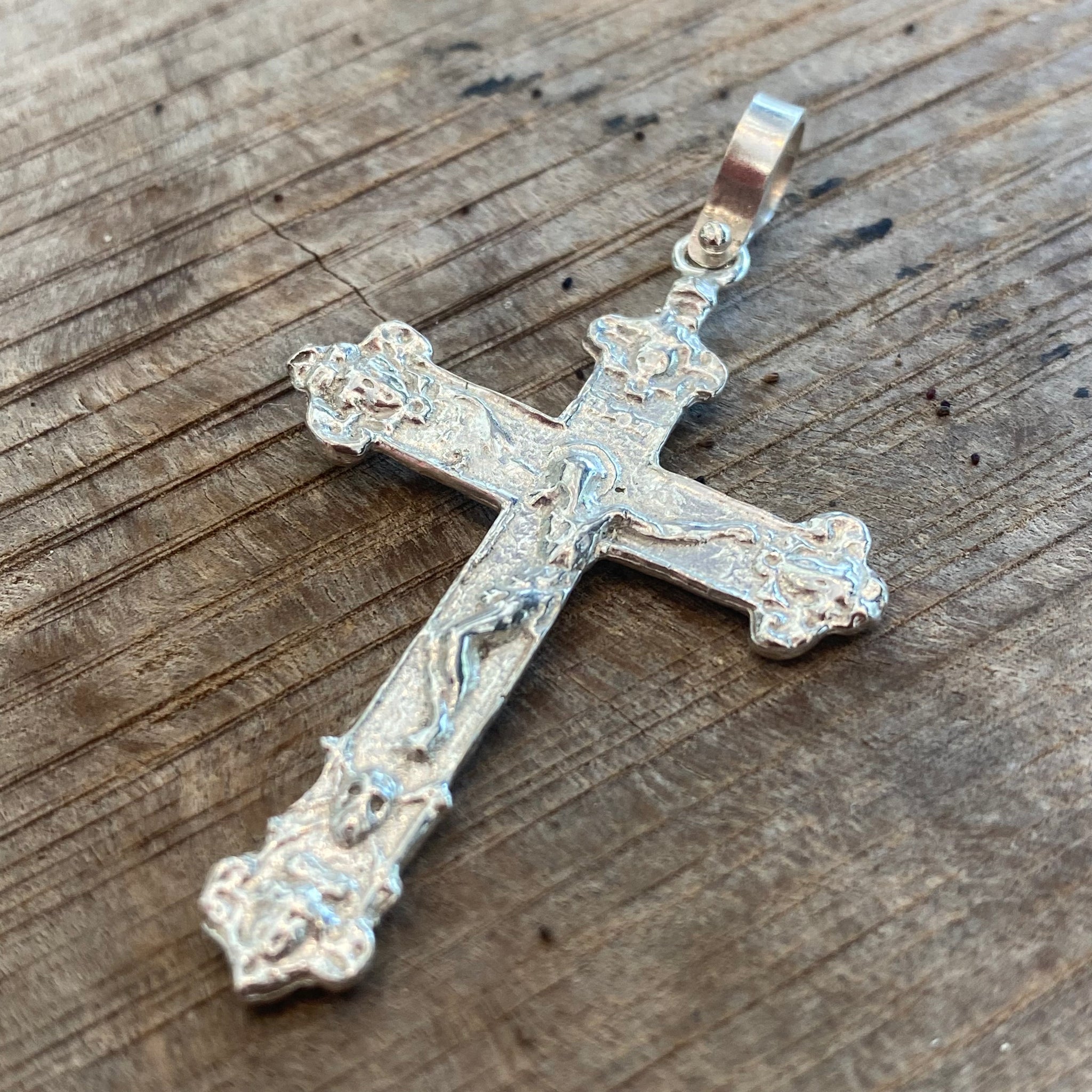 Atocha Shipwreck Silver Crucifix Pendant Hand Cast in Key West