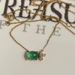 Whirling Emerald Necklace - 14K Necklace