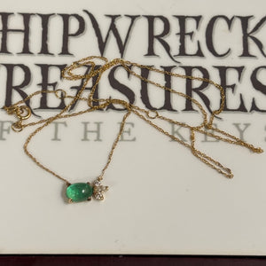 Whirling Emerald Necklace - 14K Necklace